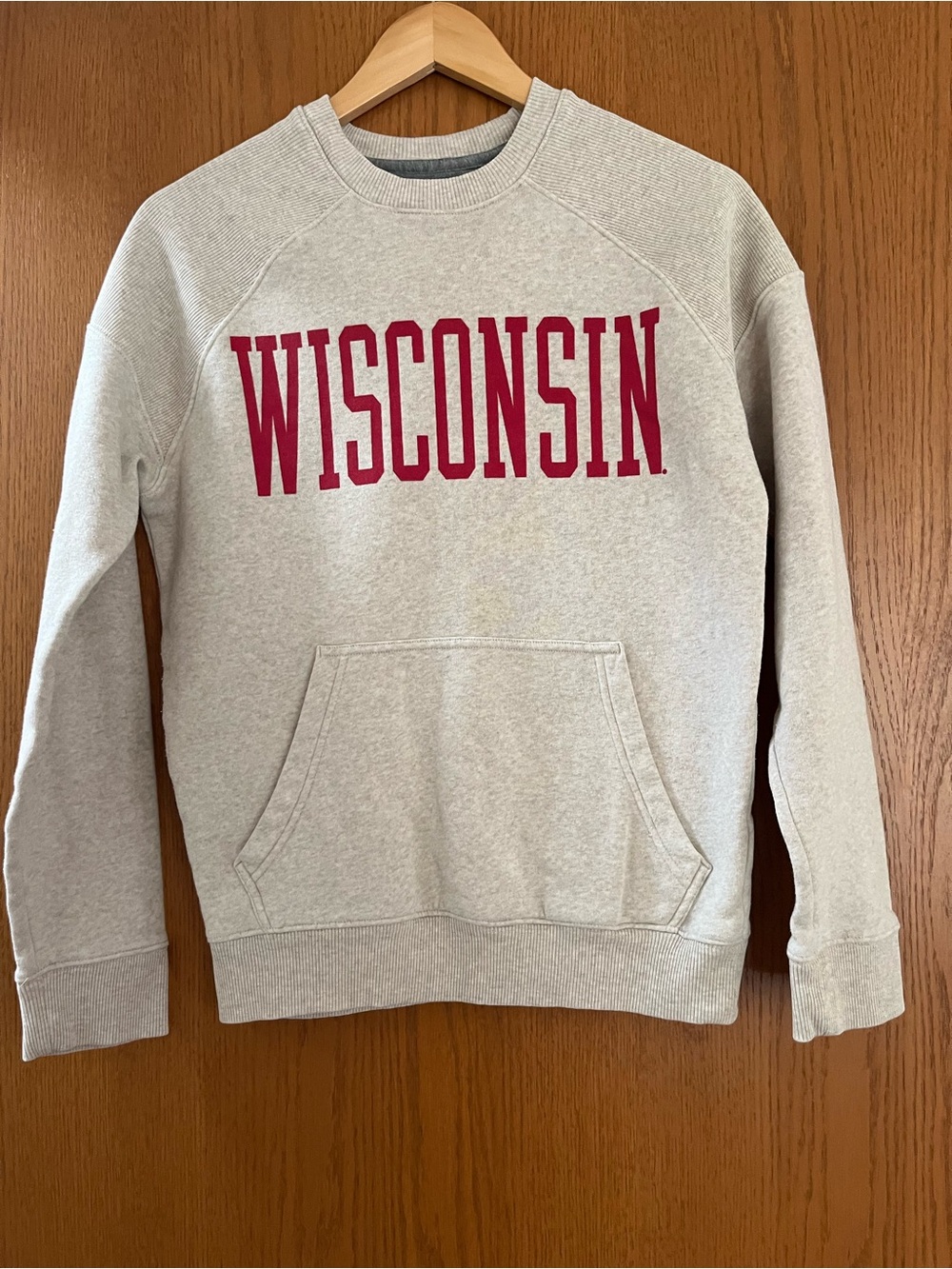 Champion Wisconsin Crewneck Sweatshirt with Kangaroo Pocket